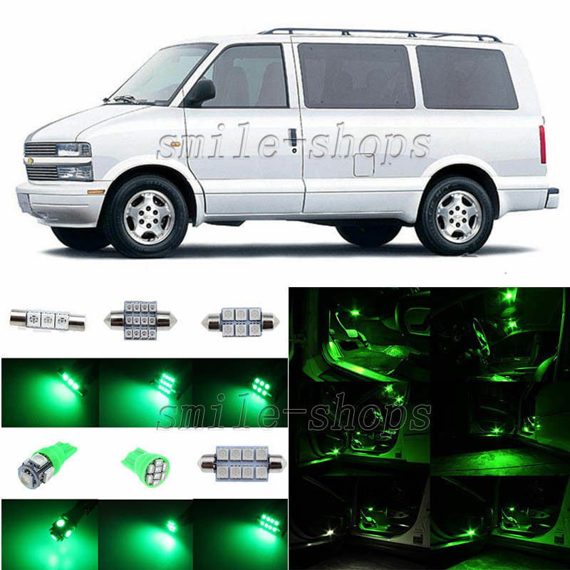 14pcs Green LED Interior Light Package Fit For 1995-2005 Chevrolet Chevy Astro