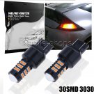 2X Amber Yellow 30SMD 3030 Tail Turn Signal Car LED Light Bulbs 7443 7440 W21-5W