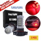 2pcs Ultra Red 5202 92SMD Car Truck Fog Lamp DRL Daytime Running Light LED Bulbs
