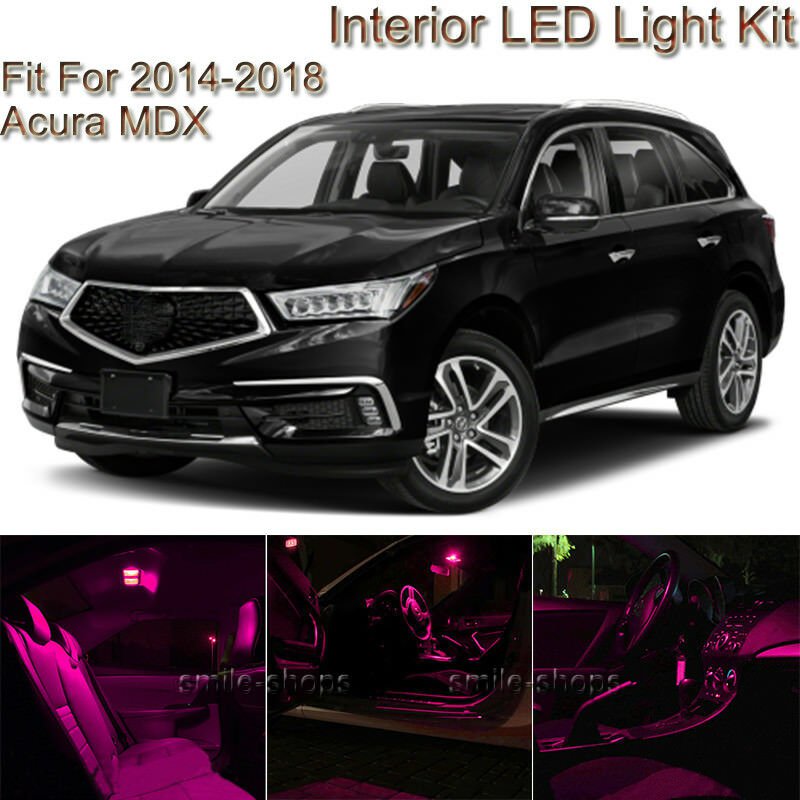 14pcs Pink/Purple Interior LED Light Package Kit For 2014 2015-2018 Acura MDX