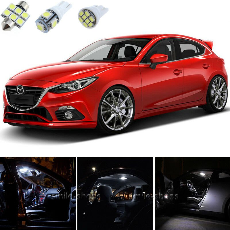 11pcs Xenon White Interior LED Light Package Kit Deal For Mazda 3 2013-2015