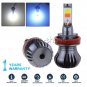 2x LED Light H11 H9 H8 2400LM White+Ice Blue Car Fog Light COB Bulb Dual Color