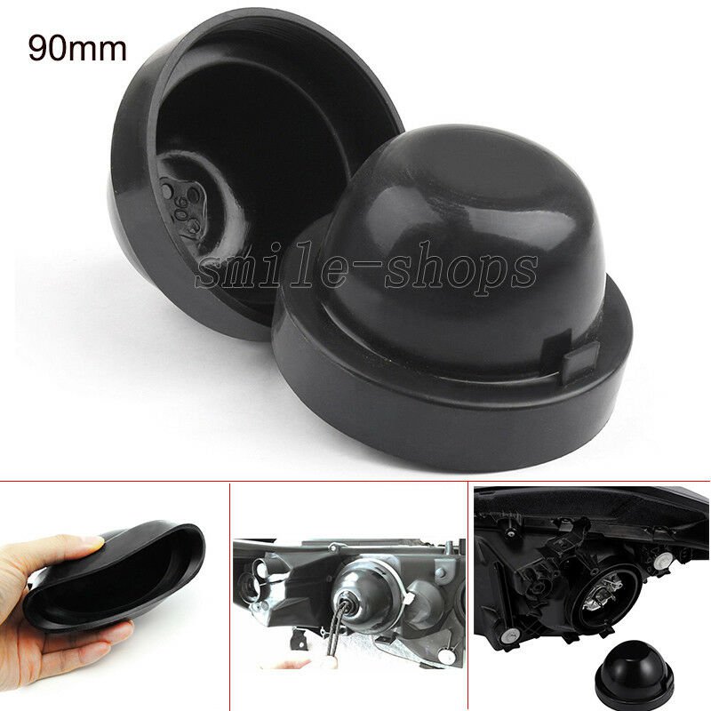 2pcs 90mm Rubber Housing Seal Cap Dust Cover For LED HID Headlight Bulb Retrofit