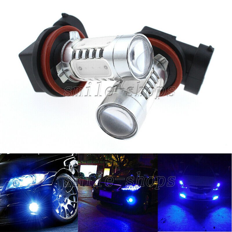 2pcs H11 11W 10000K Blue COB LED Light Car Fog Driving Daytime Running Bulbs