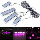 4Pcs Bright Pink Car Auto Truck Inner Door Handle Bowl Armrest Atmosphere Light