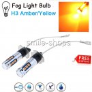 2pcs LED Lights H3 1600LM Amber/Yellow Bulb 15SMD 3030 For Car Fog Driving Light