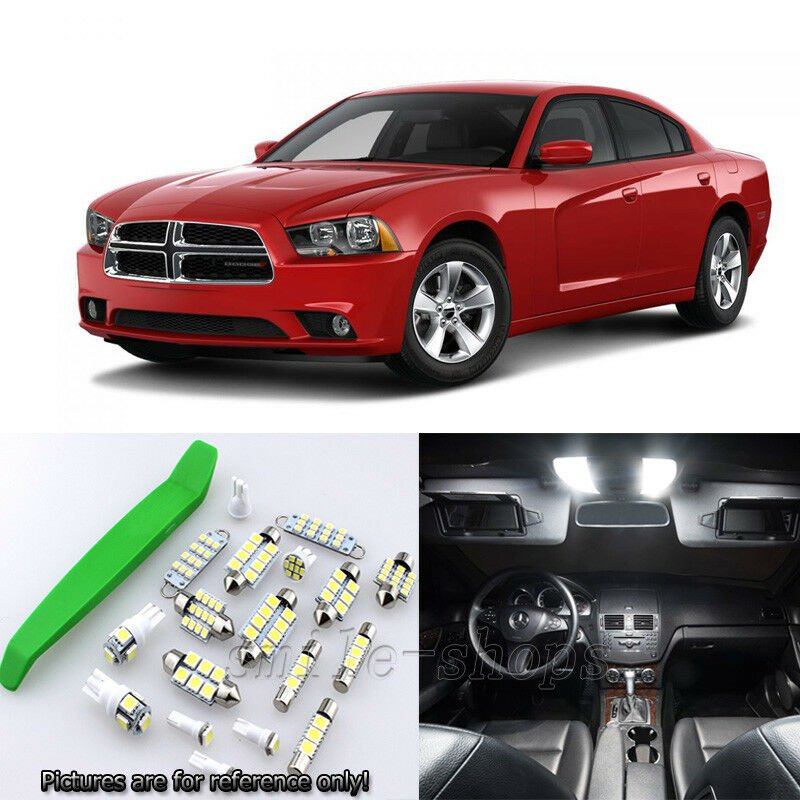 Super White 9pcs Interior LED Light Kit for 2011-2013 Dodge Charger + Free Tool