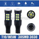 2x White T10 W5W 3030 30 SMD LED Car Reverse Parking Light Bulb Lamp 168 194 192