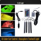 9LED IR Remote Control Colorful RGB Car Interior Floor Decor Lights Strips 12V