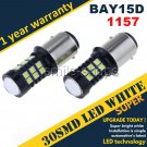 2x White 1157 BAY15D 30 3030 SMD Daytime Running Signal Interior LED Light Bulbs