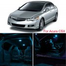 10pcs Ice Blue Interior LED SMD Light Bulbs Package Kit For 2006-2011 Acura CSX