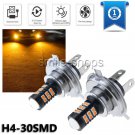 2PCS H4 HB2 LED 30SMD 3030 3000K Amber Yellow For Car Fog Driving Light Bulbs