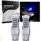 2x 7440 7443 W3X16D Ultra Blue 92SMD 4014chip LED Car Daytime Running Light Bulb