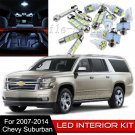14pcs Interior LED Light Bulbs Package Kit for 2007-2014 Chevy Suburban White