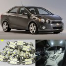 11×Xenon White LED Interior Light Package Kit for Chevy Sonic 2012-2015