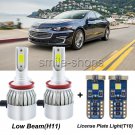 Combo H11 LED Headlight Low Beam +T10 License Plate Light For Chevy Tahoe Malibu