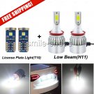 Combo H11 LED Headlight 168 License Plate Light For Chevy Ford GMC 6000K White