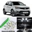 Xenon White 8pcs Interior LED Light Kit for 05-13 SsangYong Actyon + Free Tool
