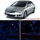 10pcs Bright Blue Interior LED Light Bulbs Package Kit For 2006-2011 Acura CSX