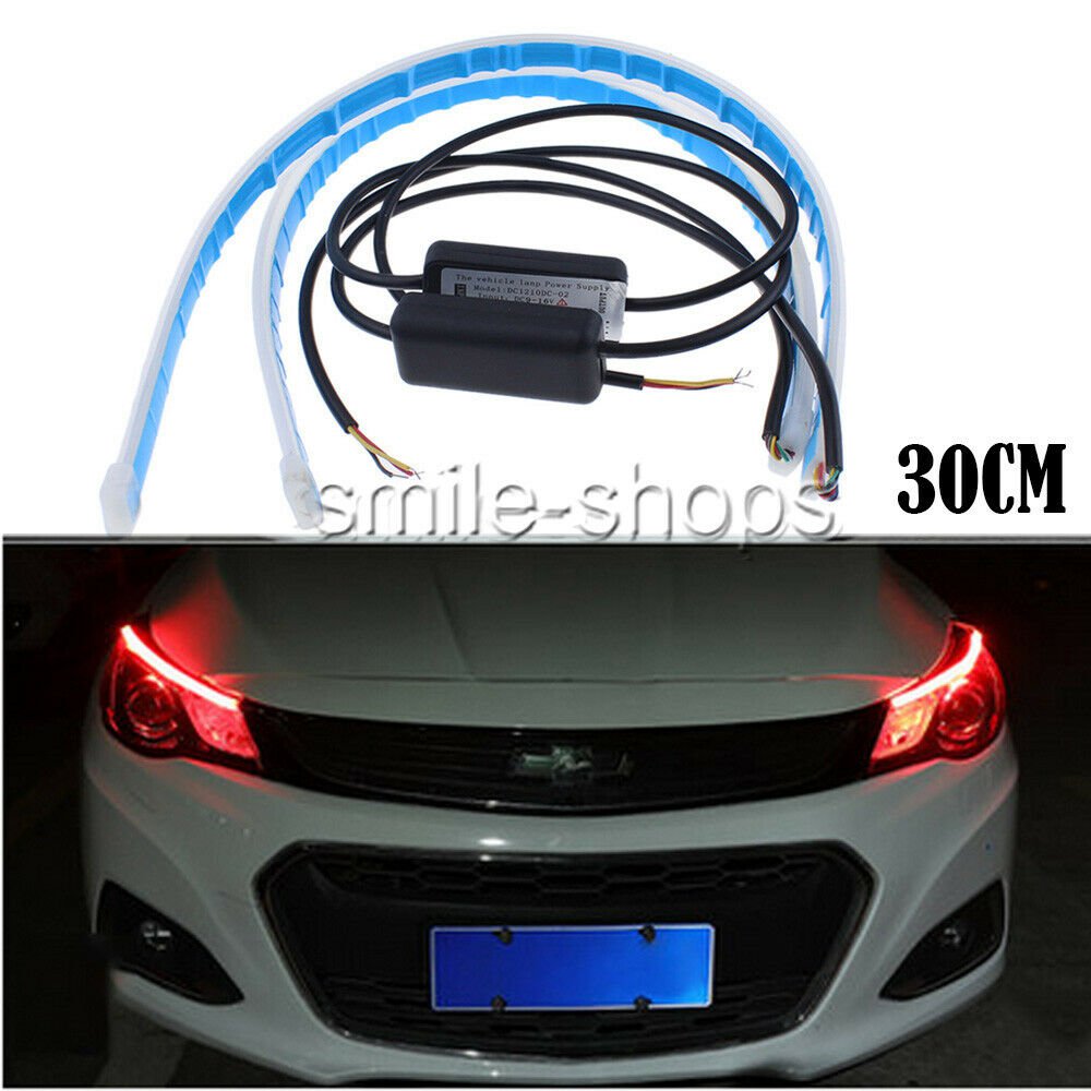 30cm Car Slim Flexible LED Headlight Tube Guide Soft Strip Light Automotive DRL
