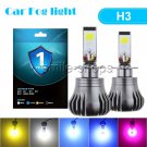 H3 LED Fog DRL Driving Light Lamp Bulb 6000K White/3000K Yellow/8000K Ice Blue