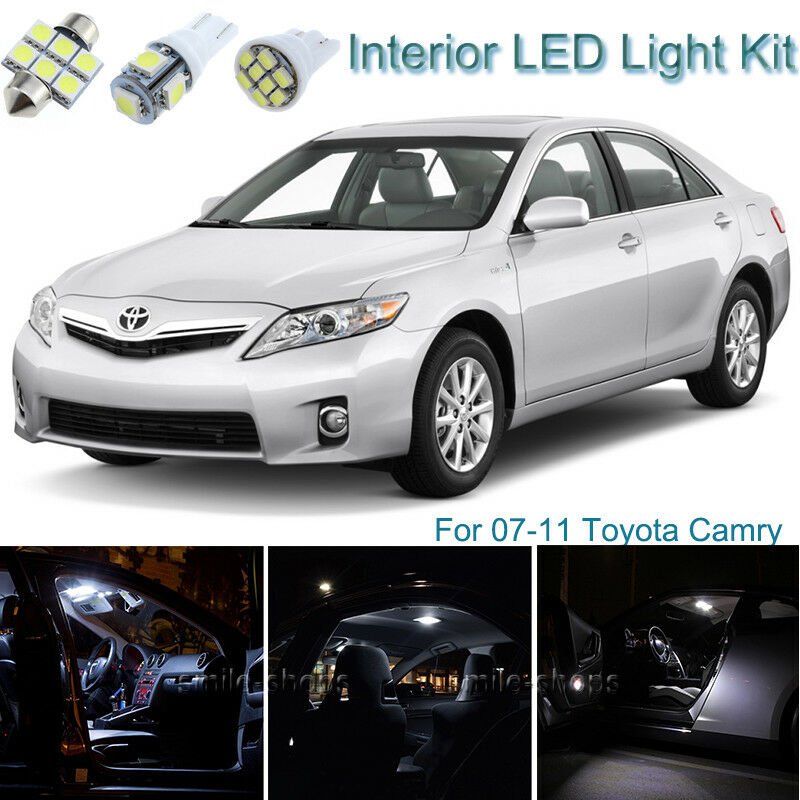 10pcs Xenon White Interior LED Light Package Kit Deal For Toyota Camry 2007-2011