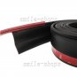 Black PU Front Bumper Lip Splitter Protector Spoiler Body Kit Trim w/ Red Trim