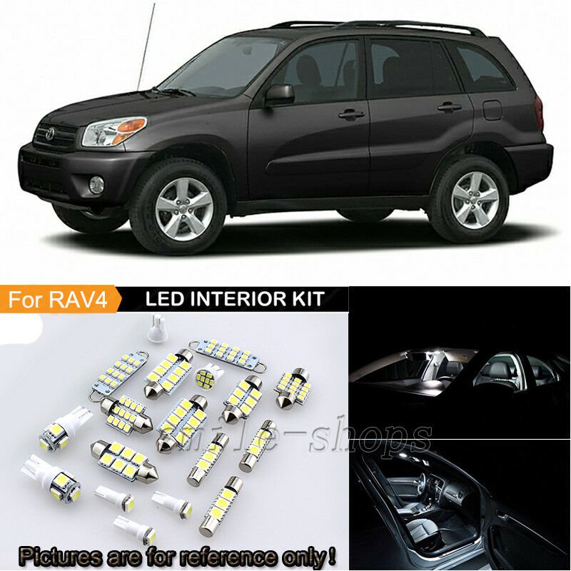 8Pcs 6000K White Interior LED Light Package Kit For 2001-2005 Toyota RAV4