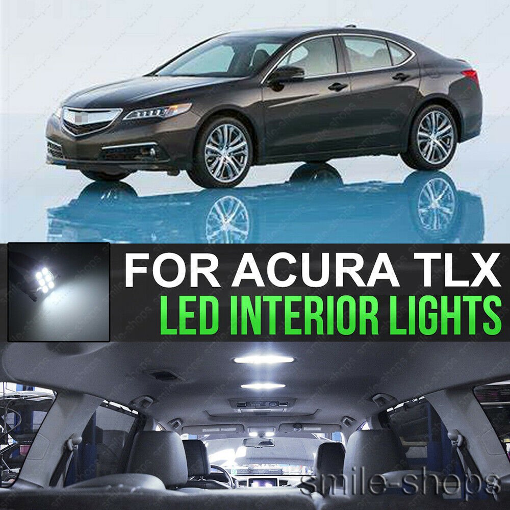10PCS Pure White LED Interior Lights Package Kit For Acura TLX 2015-2019 + TOOL