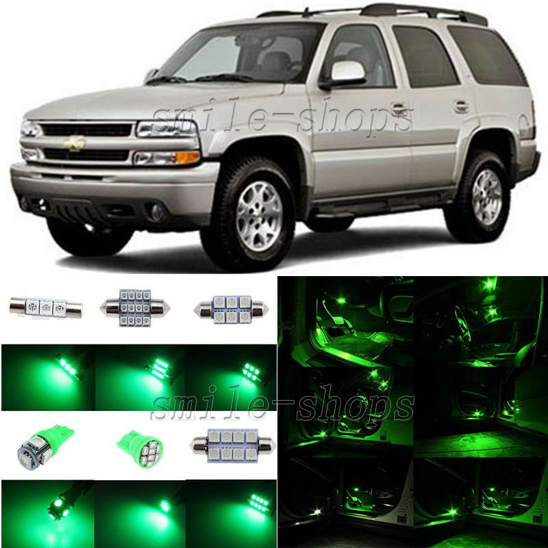 10pcs Green LED Interior Light Package Fit For 2000-2006 Chevy Tahoe