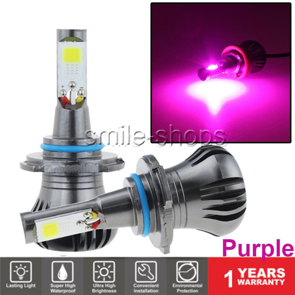 2pcs Car Fog Light COB LED Cob Bulb Purple Pink 880 881 9005 H1 HB3 H7 H8 H9 H11