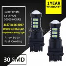 2x Ice Blue 3157 3156 30SMD high power Daytime Running Lights LED Bulbs DRL Lamp
