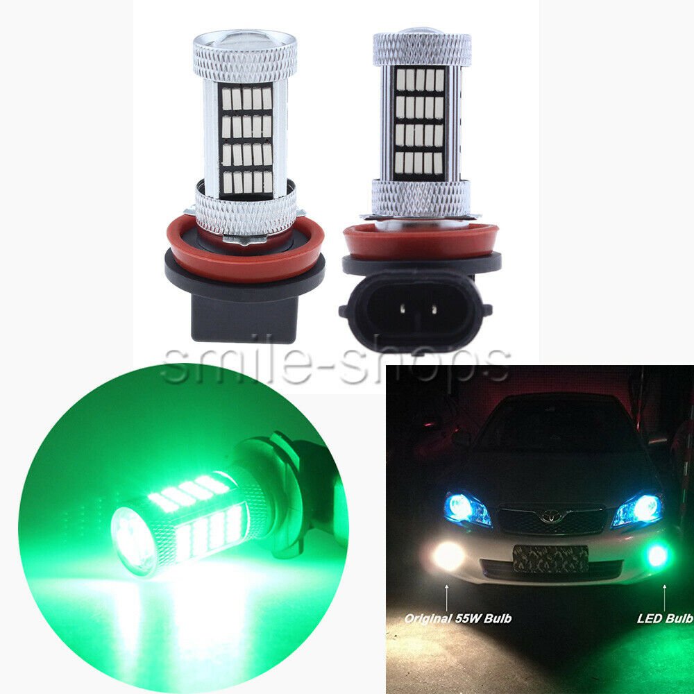 2pcs Green H8 H9 H11 Fog Light Daytime Running Light Upgrade LED Projector Bulbs