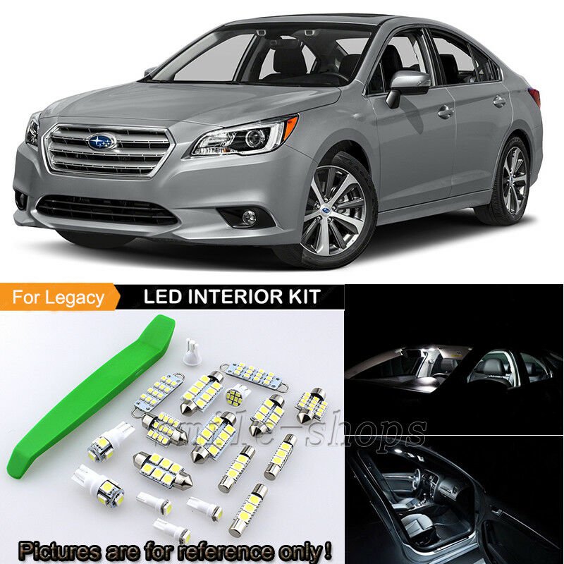 10Pcs 6000K White Interior LED Light Package Kit For 10-17 Subaru Legacy + Tool