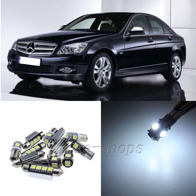Error Free White 7pcs Interior LED Light Kit for 2007-2013 Mercedes C-class W204