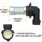 2pcs 12V White 9005 HB3 27-SMD LED Fog Light Driving Daytime Running Lamp 6000K
