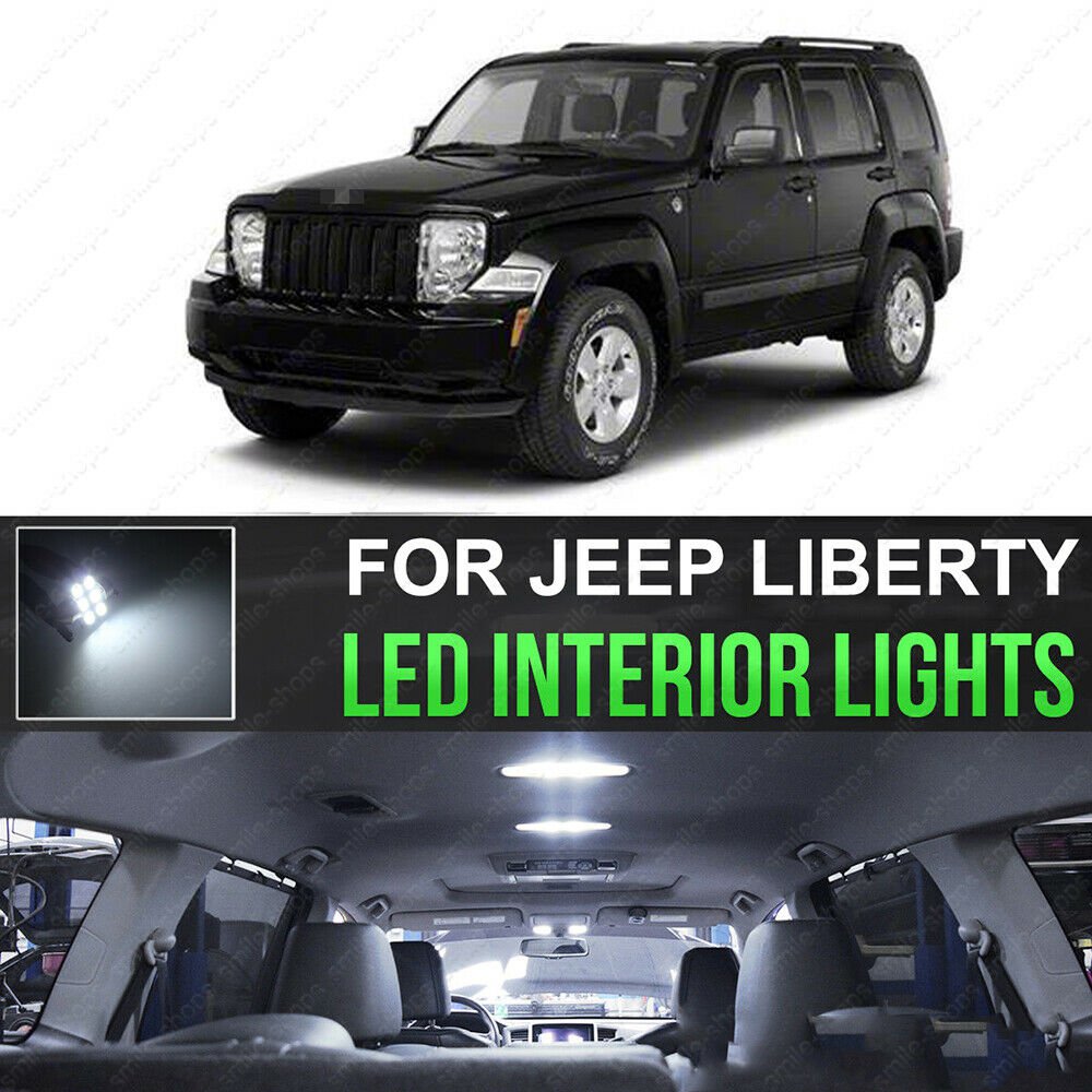 For 2008-2011 2012 Jeep Liberty LED Lights Interior Package Kit 6000K ...