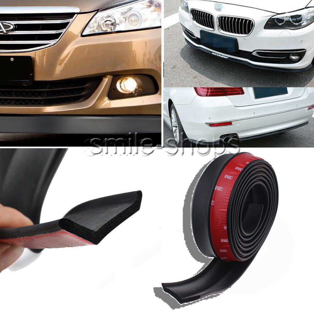 Universal 2.5M Carbon Fiber Front Bumper Lip Splitter Chin Spoiler Body Kit Trim