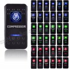 Blue Light Compressor LED 12V 20A 10A 5-pin Car Rocker Toggle Switch Waterproof