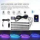4pc 12LED Remote Control Colorful RGB Car Interior Floor Atmosphere Light Strip