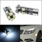 2pcs White Error Free Eyebrow Eyelid Light LED 8 SMD Bulbs T10 W5W 912 For W204