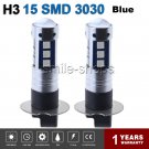 Pair Bright Blue H3 1500LM High Power 15 3030 SMD LED Bulb For Fog Driving Light