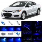 6pcs Blue LED Interior Light Package Fit For 2006-2012 Honda Civic Coupe & Sedan