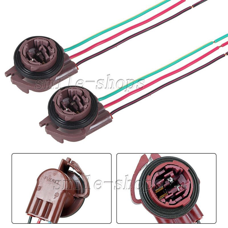 2X 3157 4157 Bulb Socket Harness Wire Plug Connector for Brake Turn ...