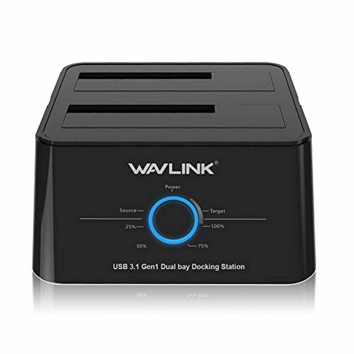 Wavlink USB C 3.1 to SATA Dual Bay External Hard Drive Docking Station with Offl