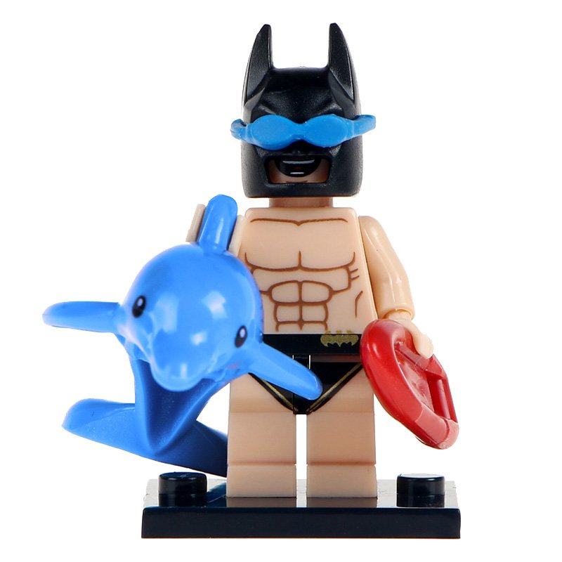 Batman Surf With Dolphin Custom DC Minifig Minifigure Block Brick Building Toys Gift