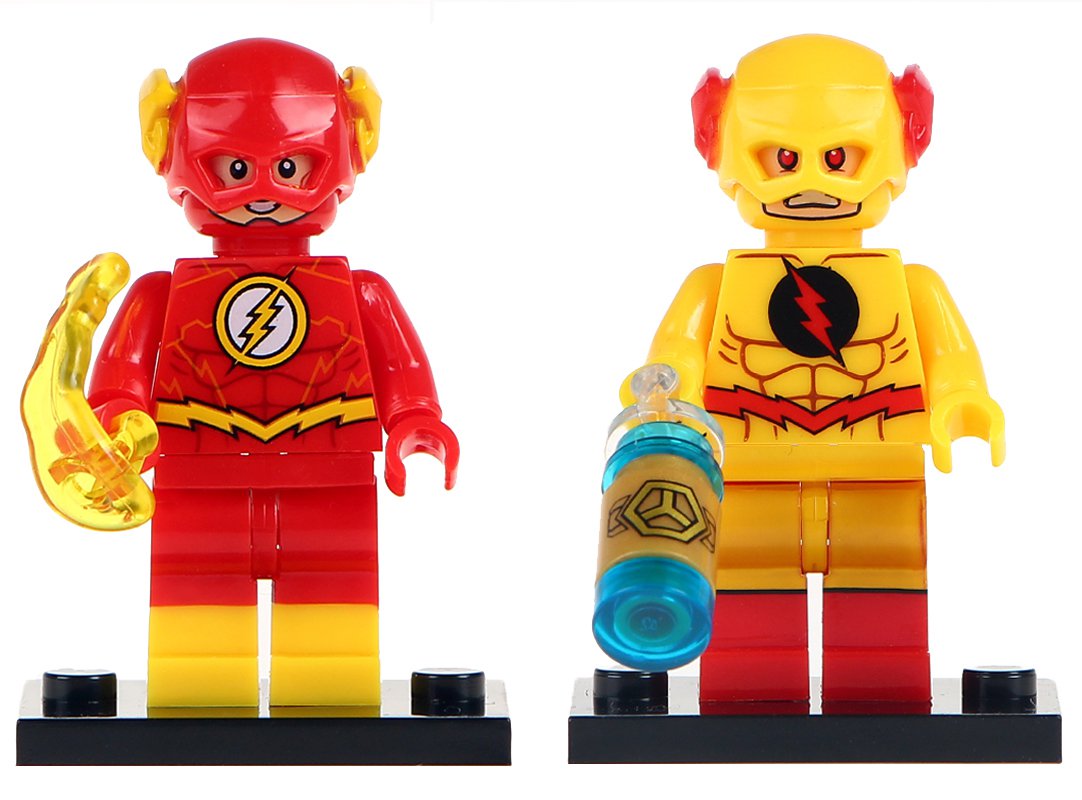 set 2 pcs Flash Reverse-Flash Custom DC Minifig Minifigure Block Brick Building Toys Gift