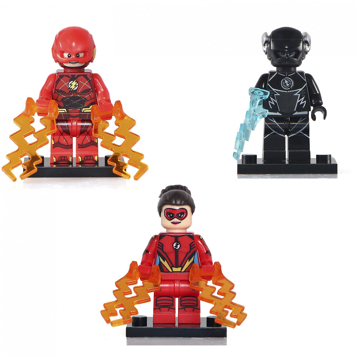set 3 pcs Flash Zoom Jesse Quick Custom DC Minifig Minifigure Block Brick Building Toys Gift