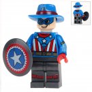 Captain America With Hat Custom Marvel Minifig Minifigure Block Brick Building Toys Gift