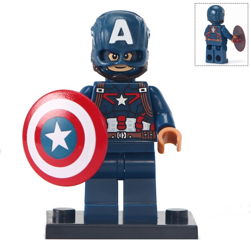 Captain America Custom Marvel Minifig Minifigure Block Brick Building Toys Gift